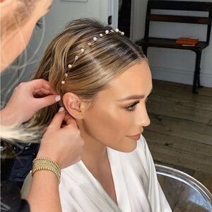 Jennifer Behr Ines Bridal Headband (Crystal and Pearl- silver)